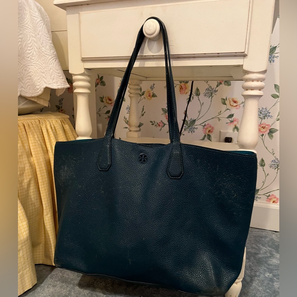 Tory Burch Teal Blue Tote